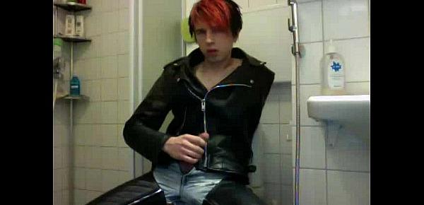  Boy - leather jerk-off